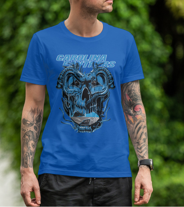 Carolina Panthers Dragonskull Helmet T-Shirt