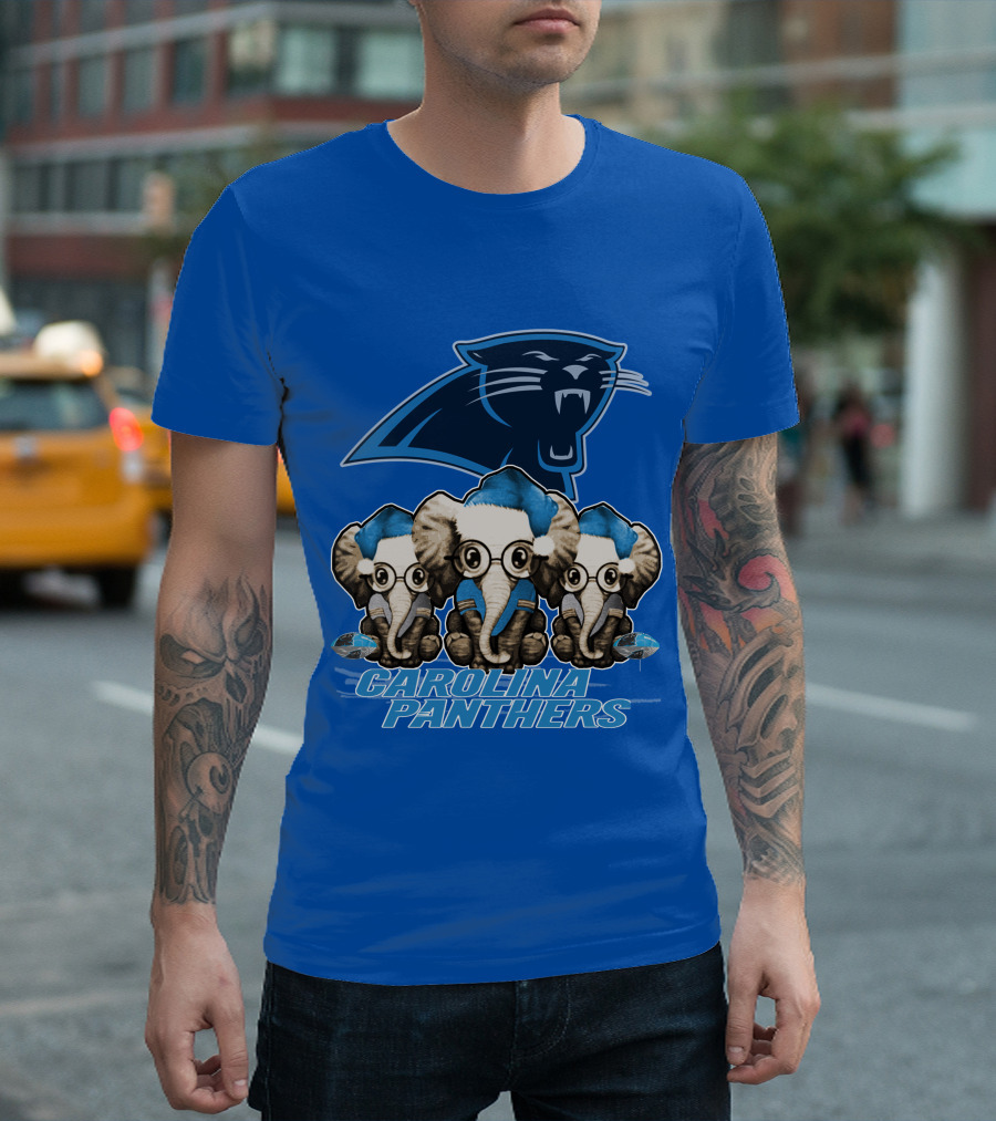 Carolina Panthers Xmas Elephants T-Shirt