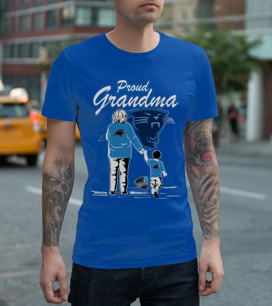 Proud Grandma Carolina Panthers Football Family Connections T-Shirt
