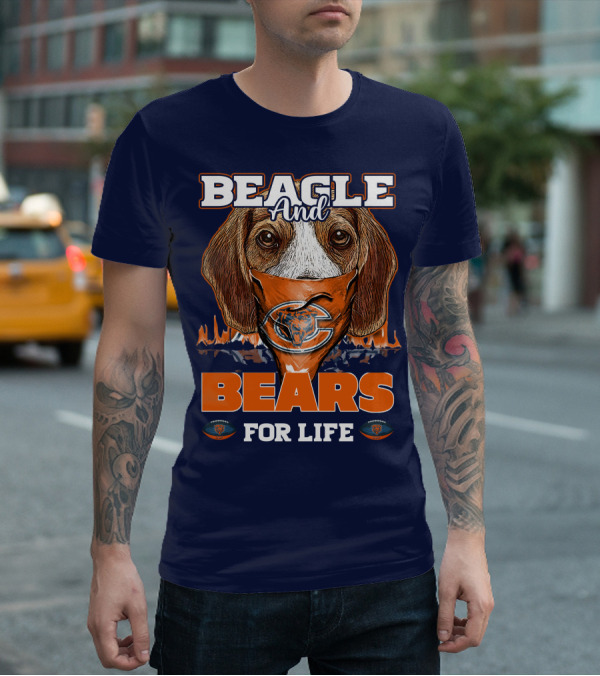 BEAGLE AND BEARS FOR LIFE CHICAGO BEARS T-Shirt