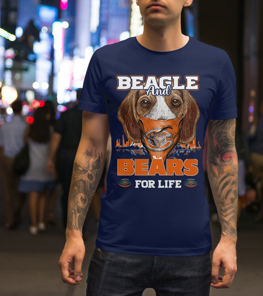 BEAGLE AND BEARS FOR LIFE CHICAGO BEARS T-Shirt
