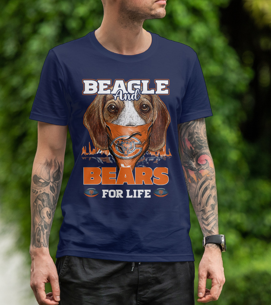 BEAGLE AND BEARS FOR LIFE CHICAGO BEARS T-Shirt