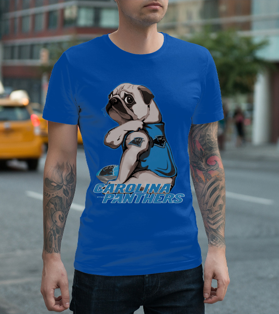 CAROLINA PANTHERS PUG WITH TEAM T-Shirt