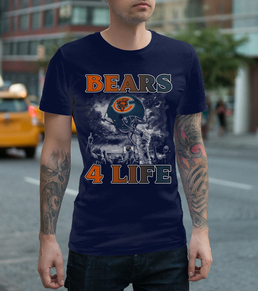 Bears 4 Life Chicago Bears Helmet Celebration T-Shirt
