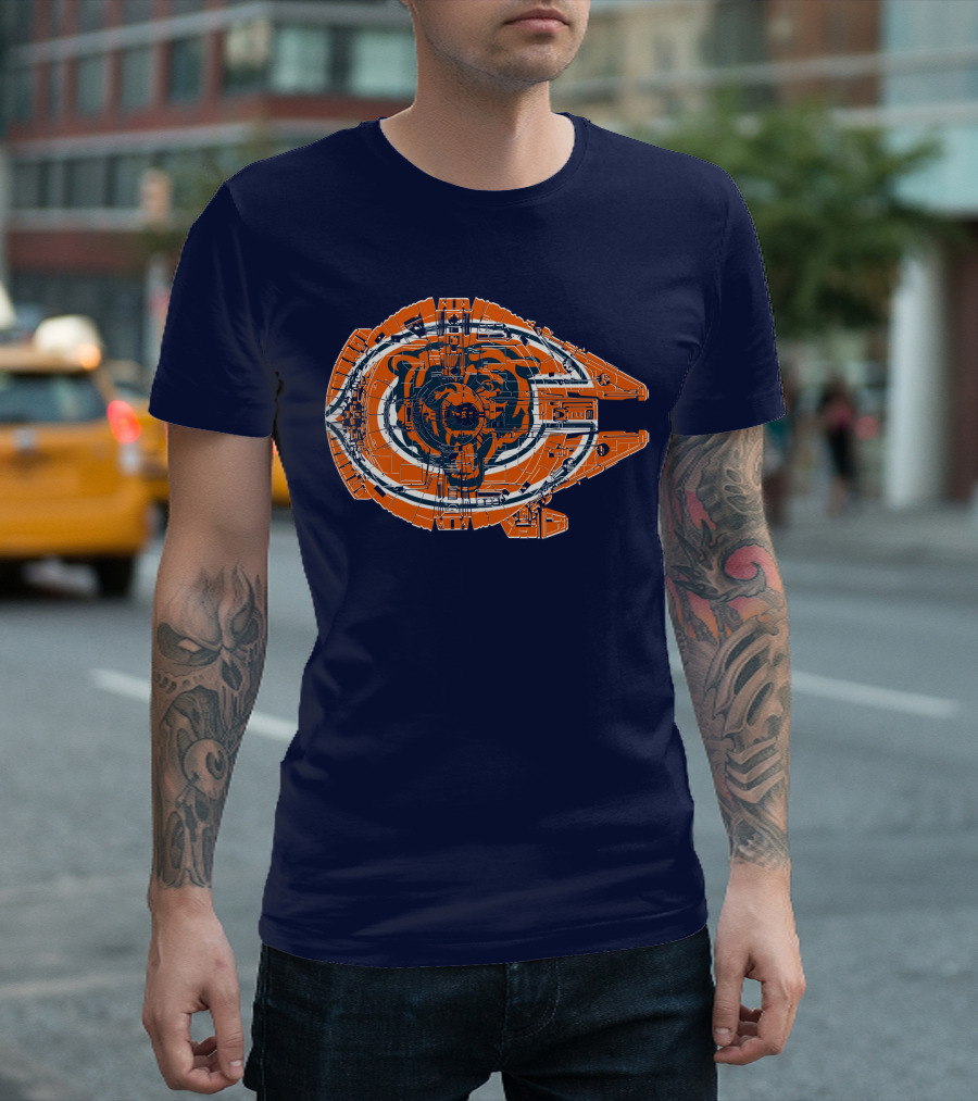 Chicago Bears Millennium Falcon Crossover T-Shirt
