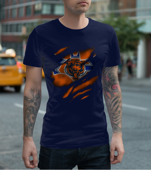 Chicago Bears 07 Vintage Logo Ripped Claw T-Shirt