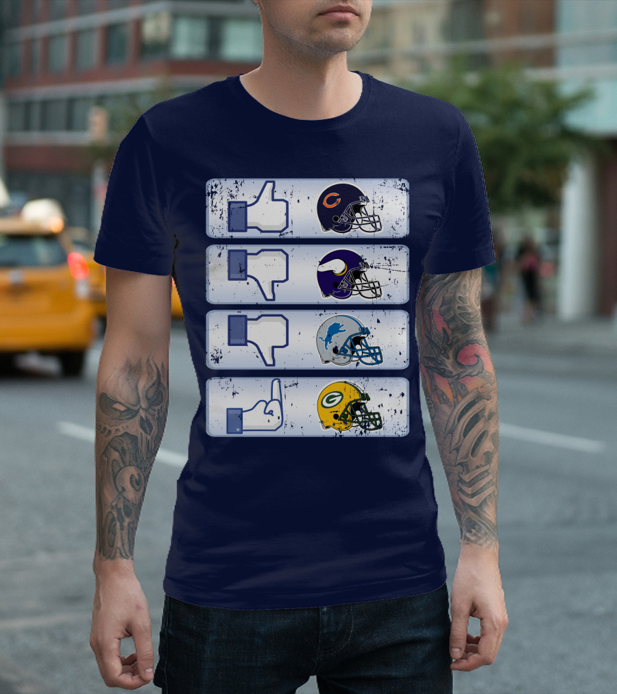 Chicago Bears Thumbs Up Rivalry Vikings Lions Packers T-Shirt