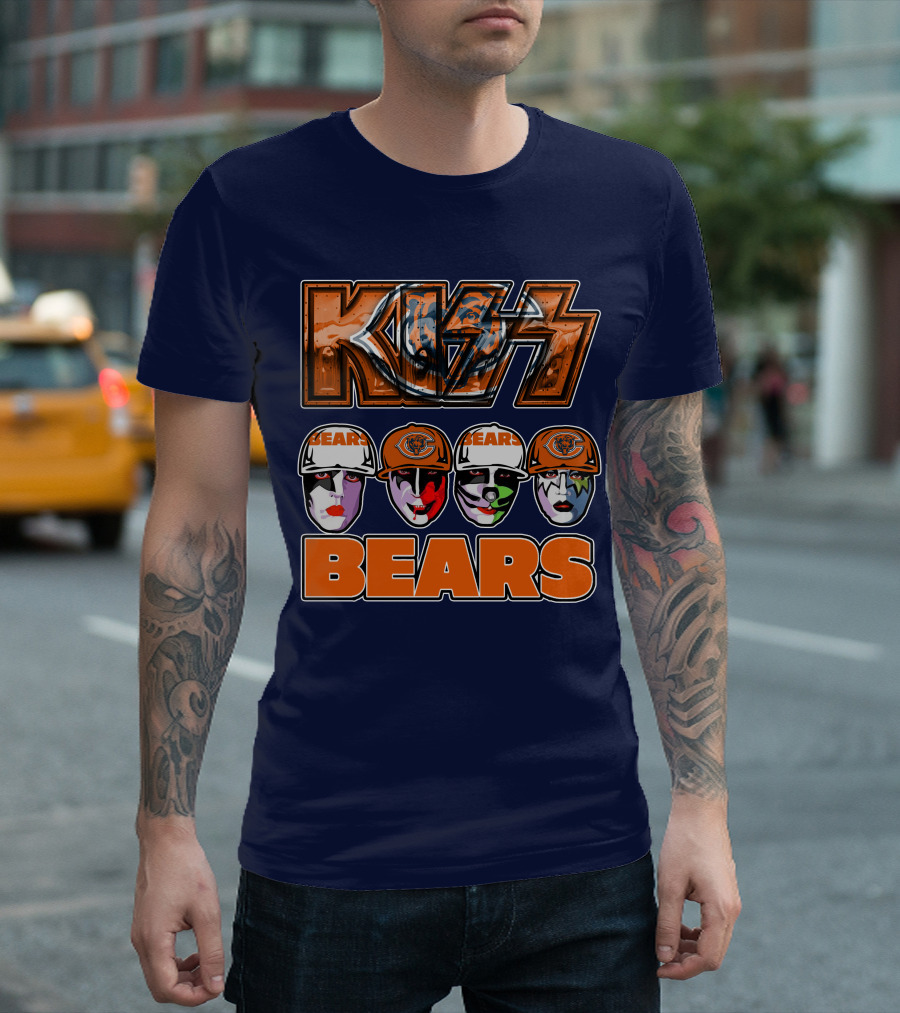 KISS Chicago Bears Facepaint Helmet T-Shirt