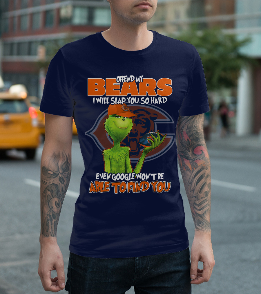 Grinch Bears I Will Slap You So Hard Even Google Won't Be Able To Find You T-Shirt
