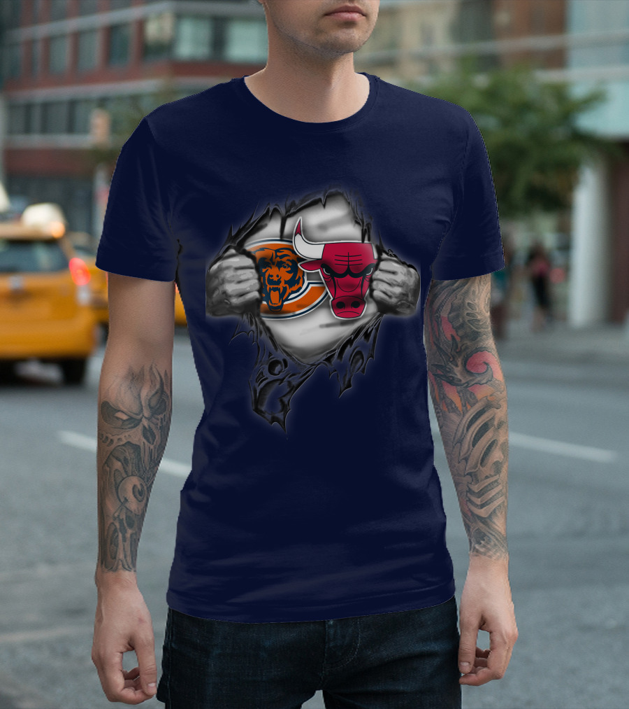 Chicago Bears 60 Bulls Logo Crossover T-Shirt