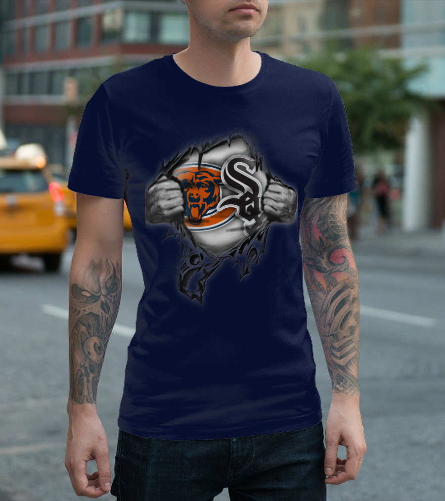 Chicago Bears White Sox Fan Crossover 63 T-Shirt