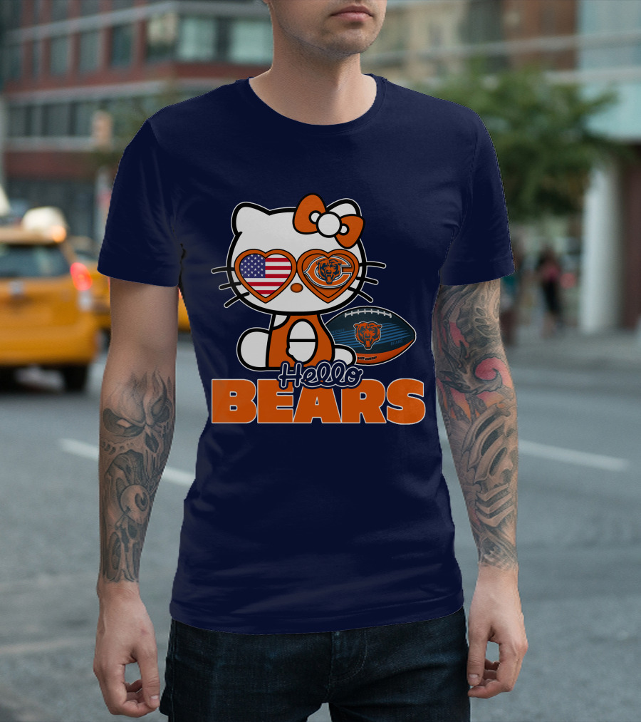 Hello Bears Hellokitty Chicago Bears Football T-Shirt