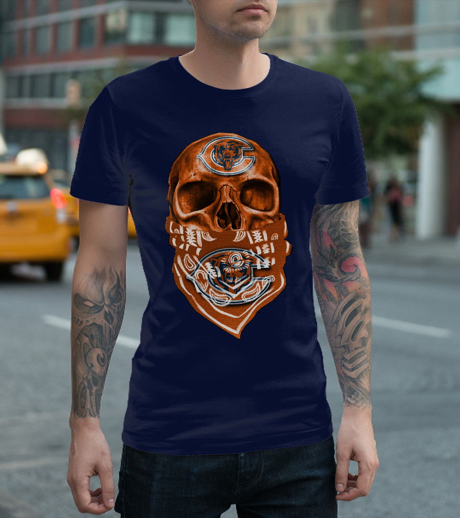 Skull Chicago Bears Bandana T-Shirt