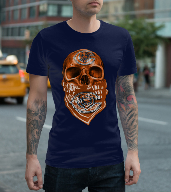 Skull Chicago Bears Bandana T-Shirt