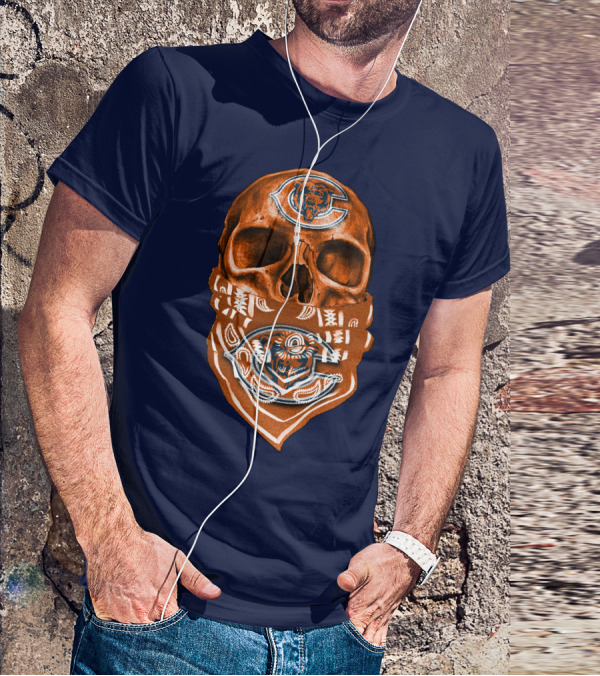 Skull Chicago Bears Bandana T-Shirt