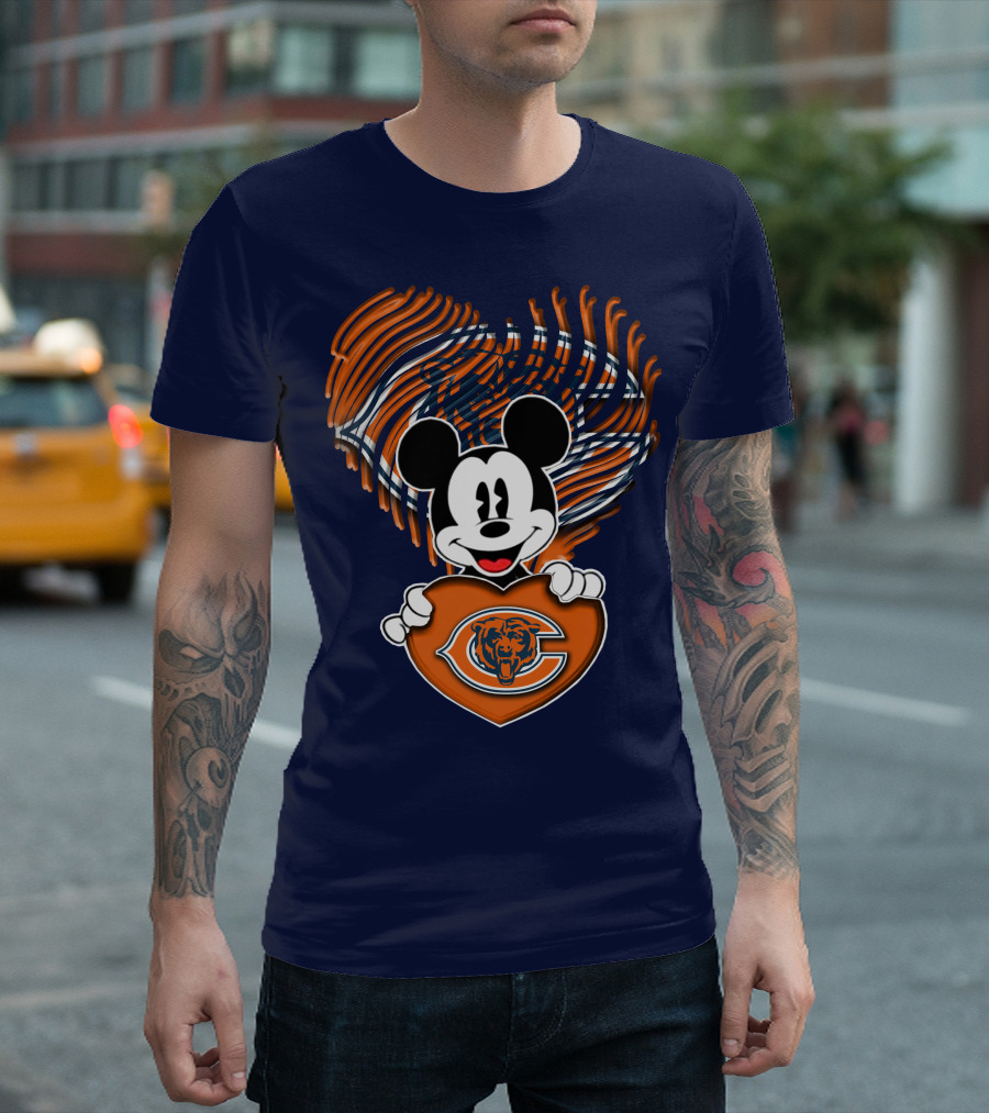 Mick Chicago Bears Heart Logo Fan T-Shirt