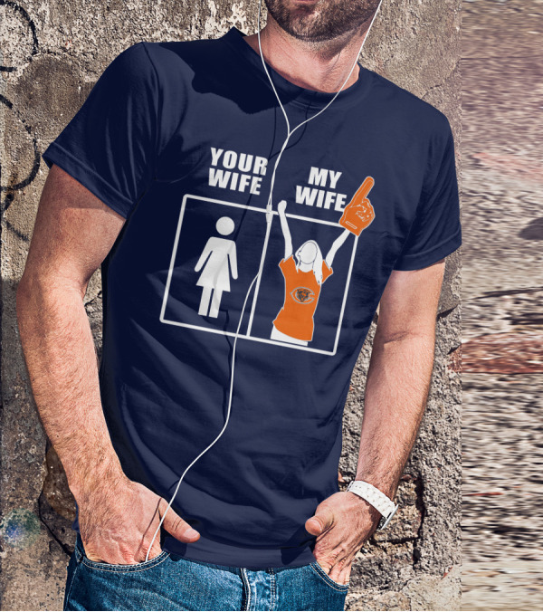 Your Wife My Wife Chicago Bears Fan Foam Finger T-Shirt