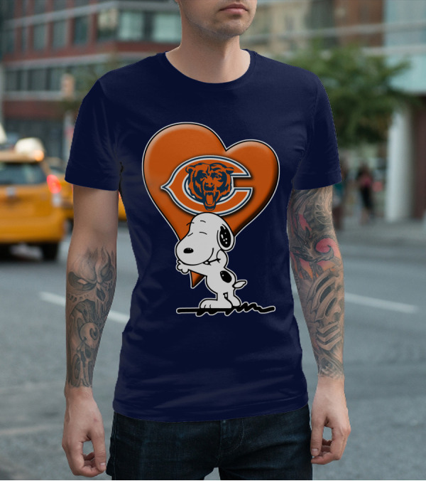 Snoopy Heart Chicago Bears NFL Fan T-Shirt