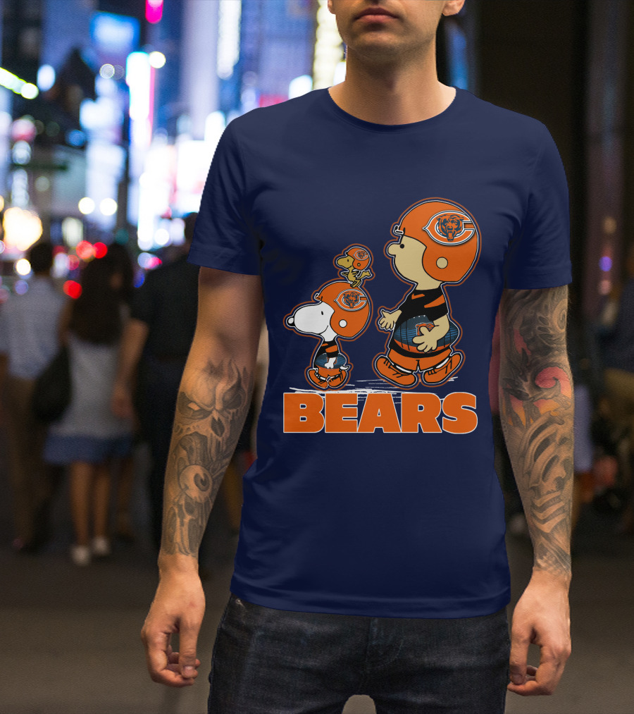 Snpfootball CHICAGO BEARS Characters With Helmets T-Shirt