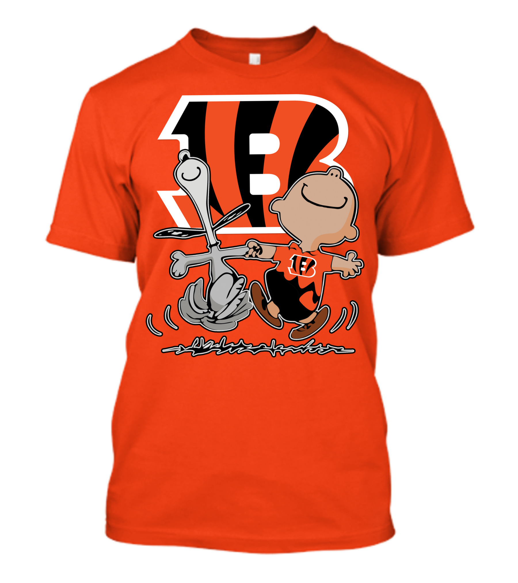 Cincinnati Bengals Peanuts Collaboration With Snoopy And Charlie Brown Dancing T-Shirt