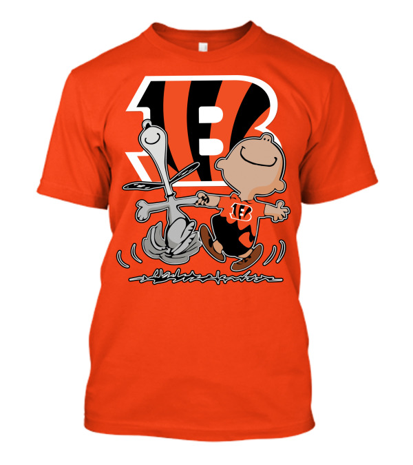 Cincinnati Bengals Peanuts Collaboration With Snoopy And Charlie Brown Dancing T-Shirt