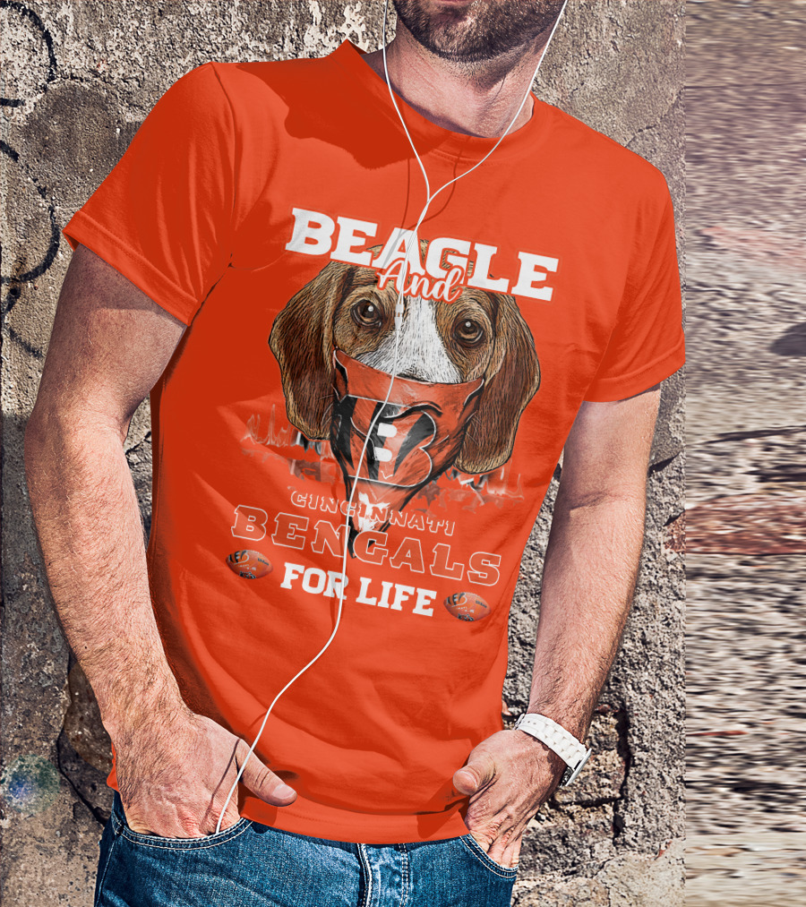 Beagle And Cincinnati Bengals For Life T-Shirt