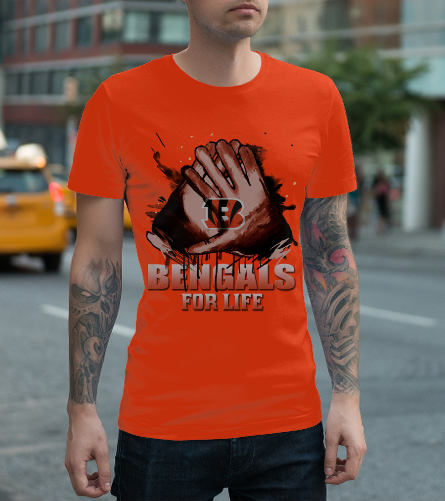 Cincinnati Bengals For Life Hands T-Shirt