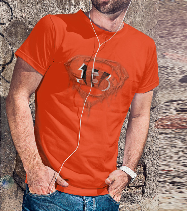 Cincinnati Bengals 57 Superhero Logo Melt Effect T-Shirt