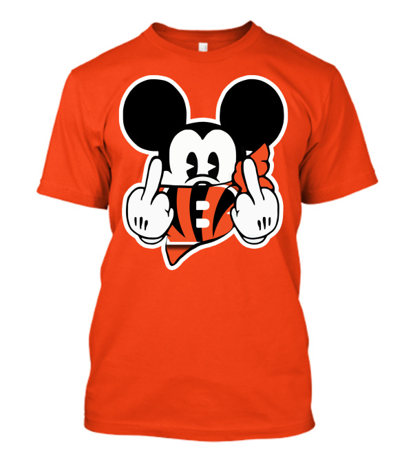 Cincinnati Bengals 29 Mickey Mouse Football Fan Gesture T-Shirt