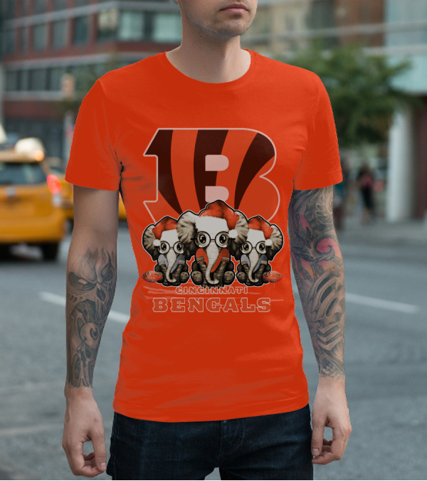 Cincinnati Bengals Xmas Elephants T-Shirt