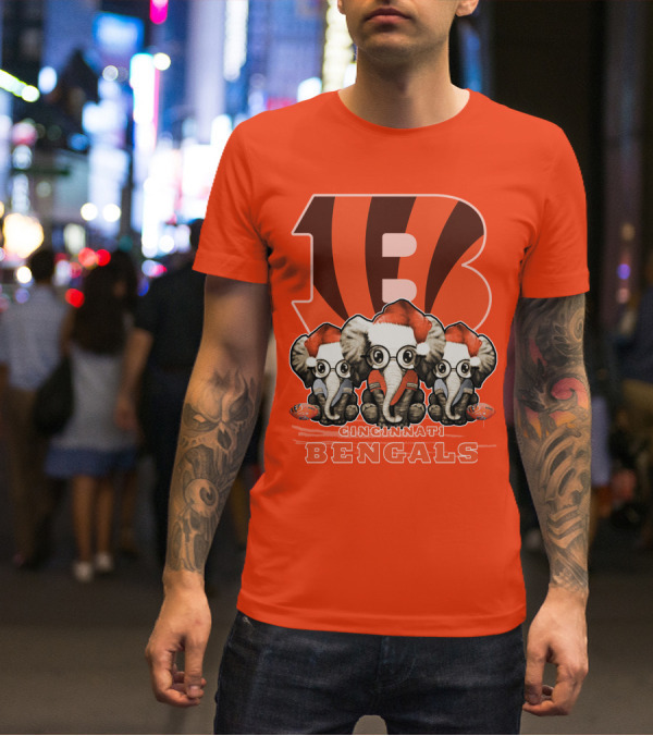 Cincinnati Bengals Xmas Elephants T-Shirt