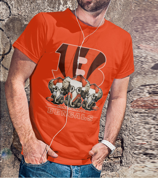 Cincinnati Bengals Xmas Elephants T-Shirt