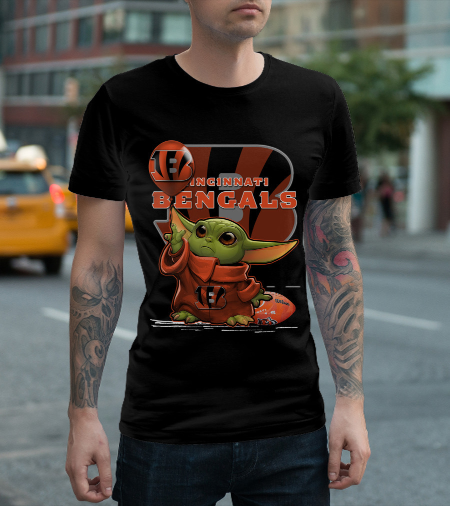 Yoda Cincinnati Bengals Wilson Football T-Shirt