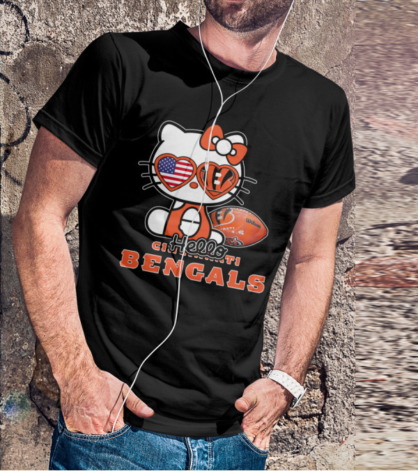 Hello Kitty Cincinnati Bengals American Football Fan Edition T-Shirt