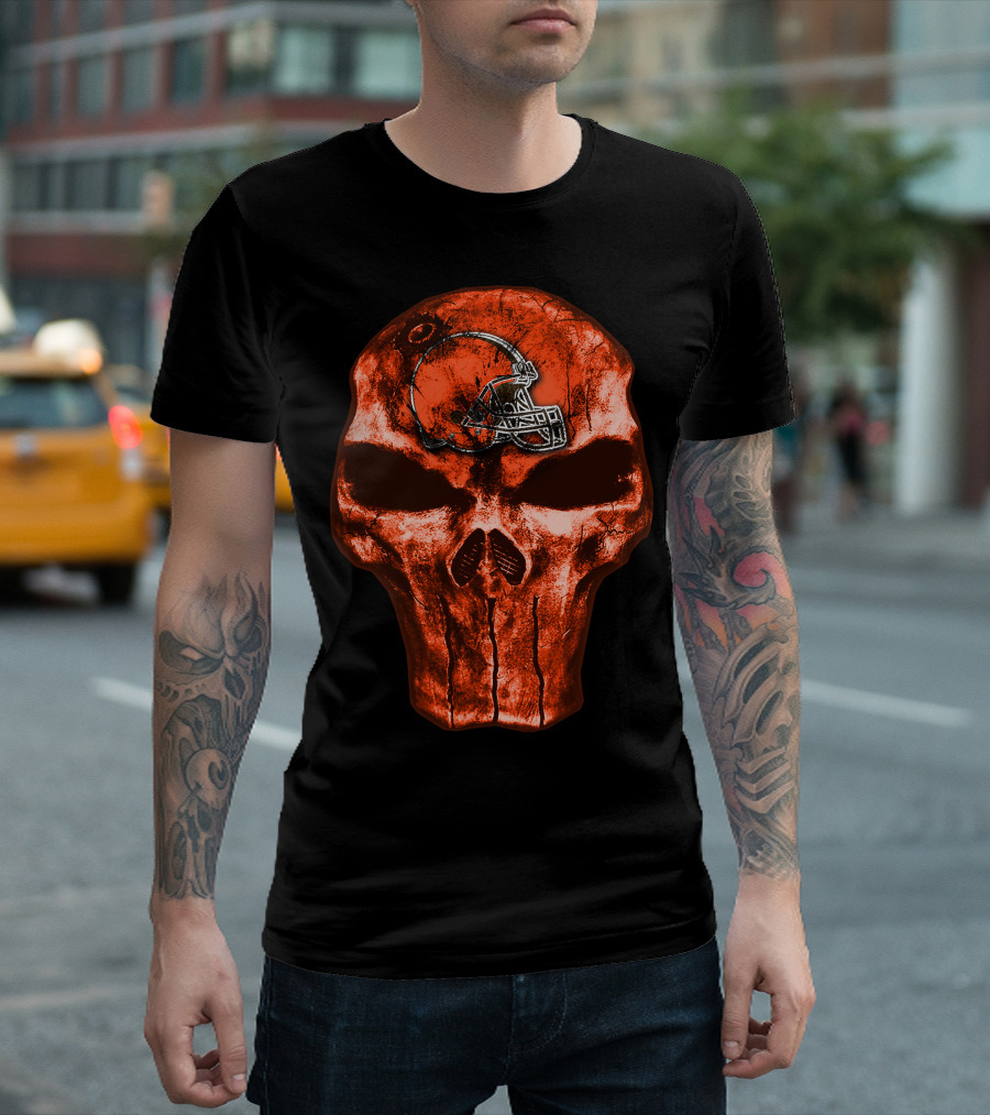 Cleveland Browns Skull Helmet T-Shirt