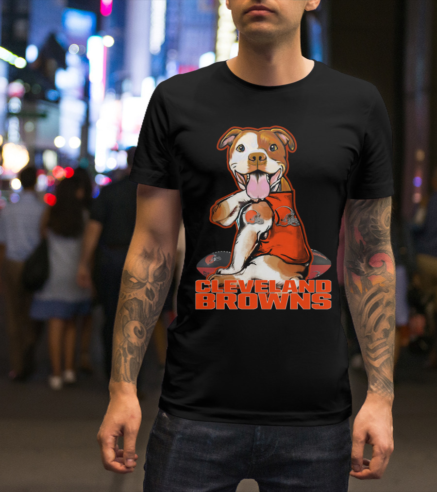 Cleveland Browns Pitbull Football Fan T-Shirt