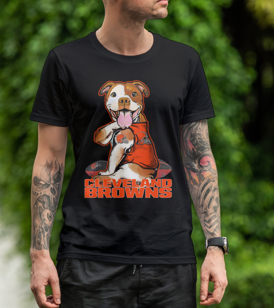 Cleveland Browns Pitbull Football Fan T-Shirt