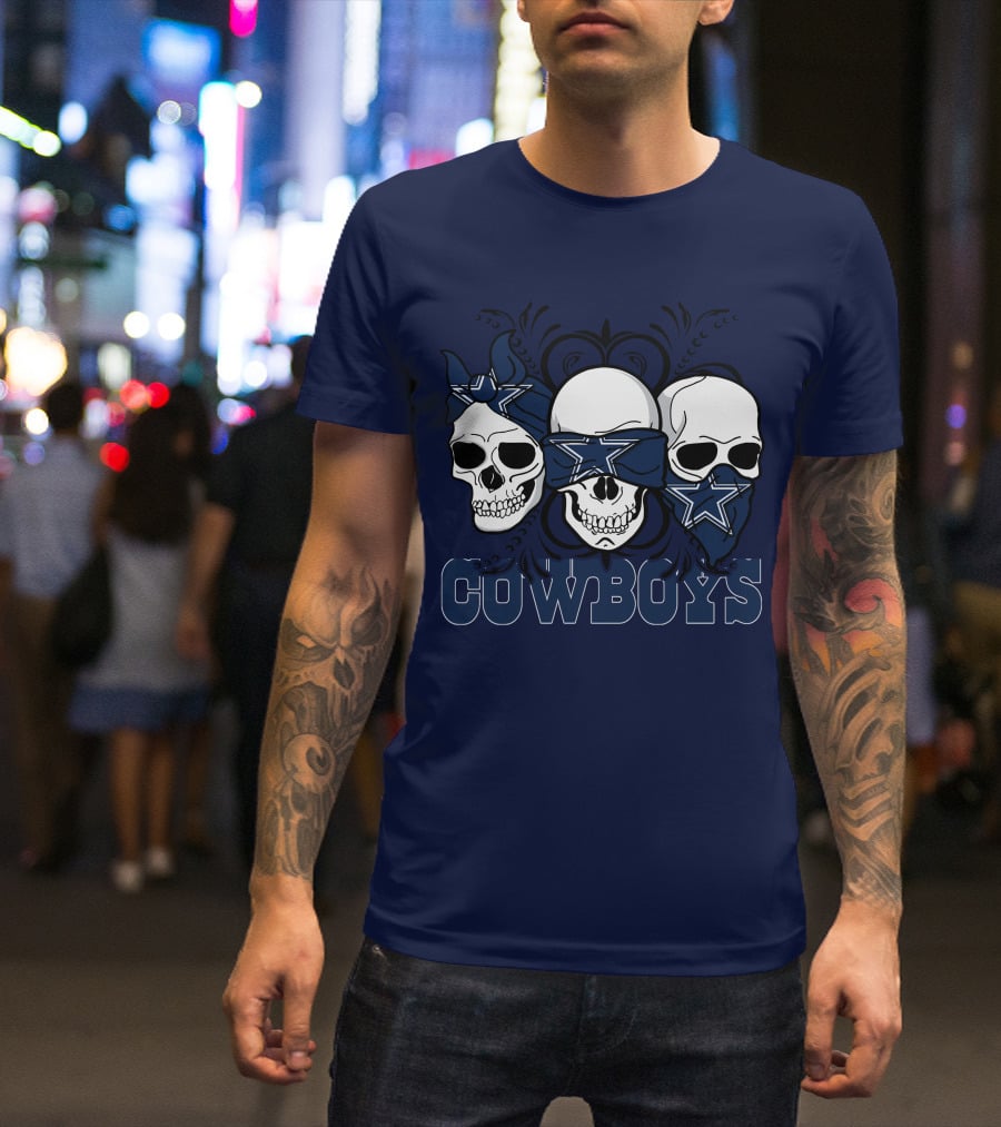 Cowboys Three Skulls Bandana Stars T-Shirt