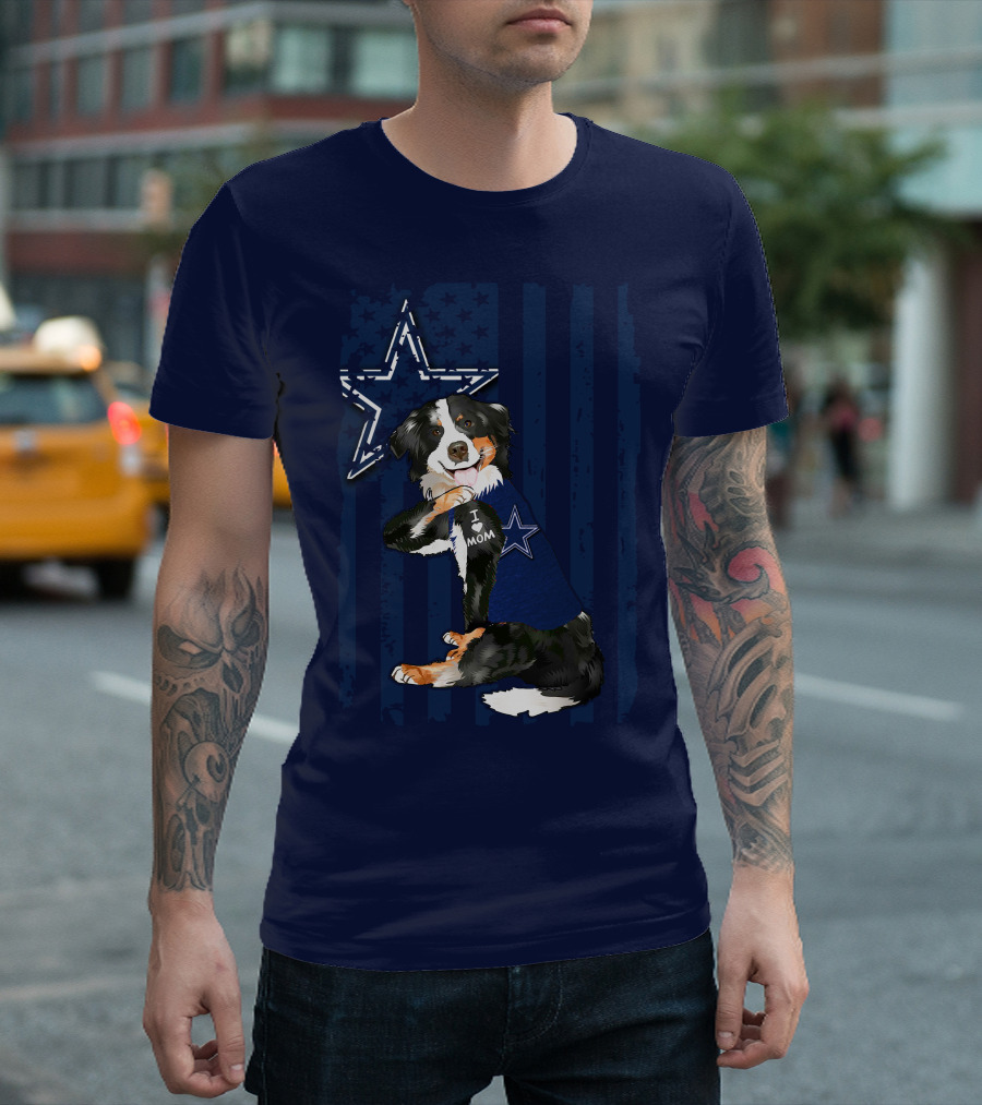 Border Collie I Mom Dallas Cowboys Star T-Shirt