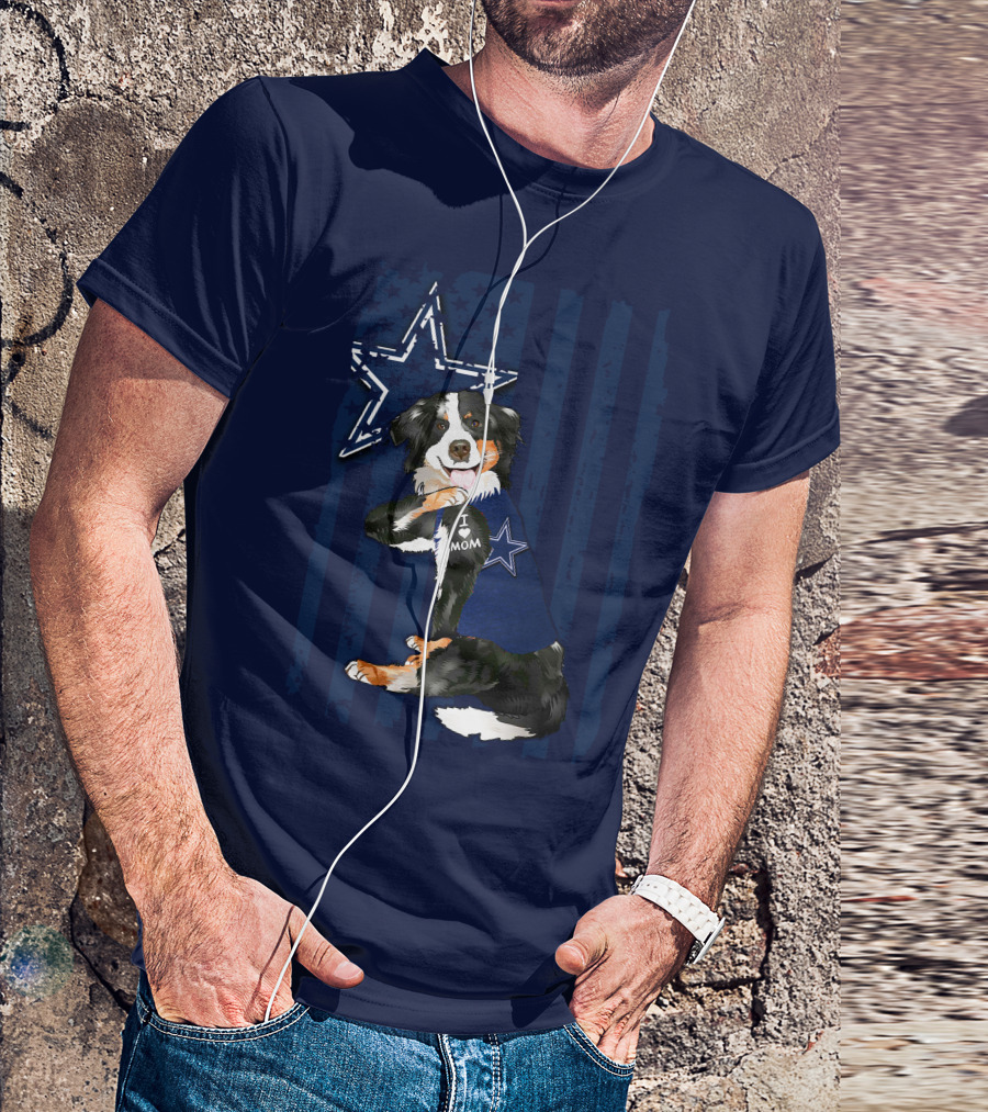 Border Collie I Mom Dallas Cowboys Star T-Shirt
