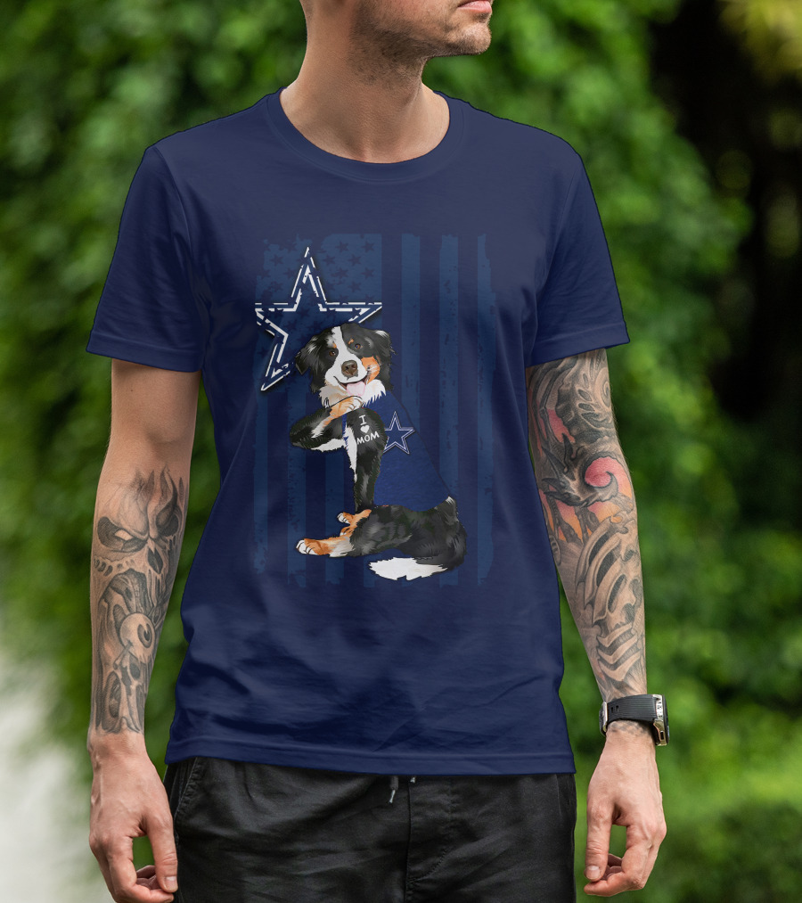Border Collie I Mom Dallas Cowboys Star T-Shirt