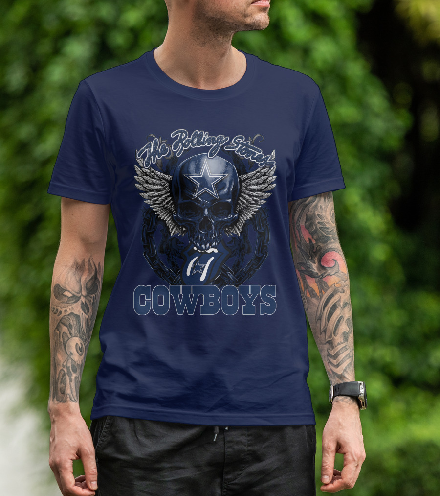The Rolling Stones Dallas Cowboys Skull And Tongue T-Shirt