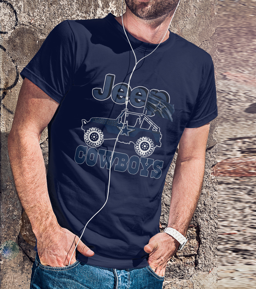 Jeep Dallas Cowboys Star Logo Off-Road Vehicle Fan Gear T-Shirt