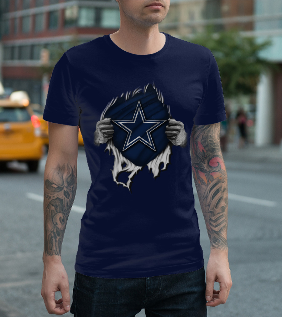 Dallas Cowboys Star Torn Rip Reveal T-Shirt