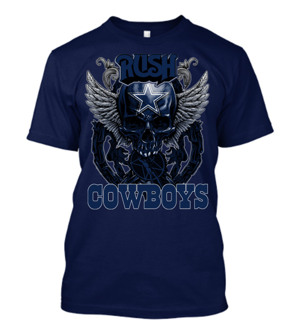 RUSH DALLAS COWBOYS WINGED STAR SKULL T-Shirt