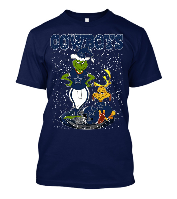 Grinchxmas Cowboys Football Holiday Mashup T-Shirt