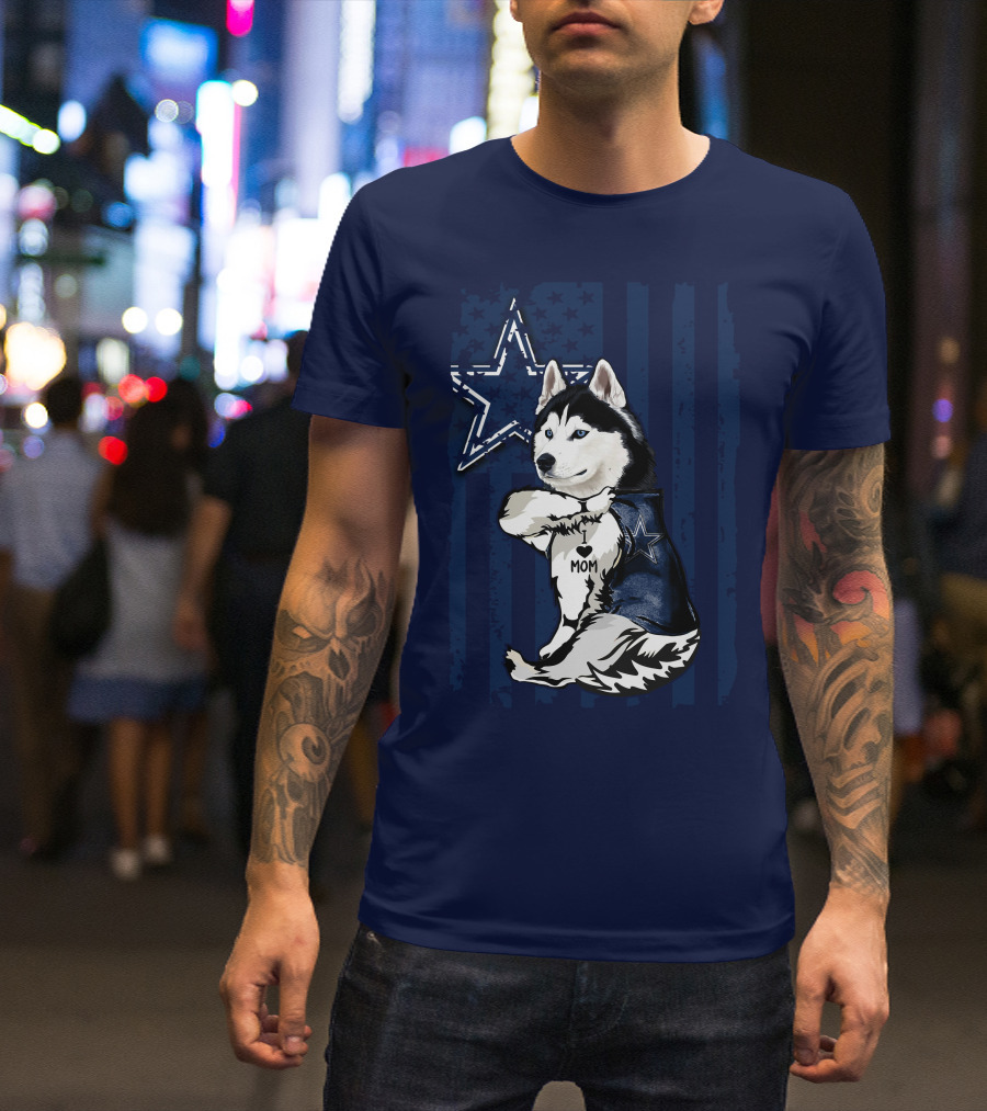 Siberian Husky Dallas Cowboys Star Mom T-Shirt