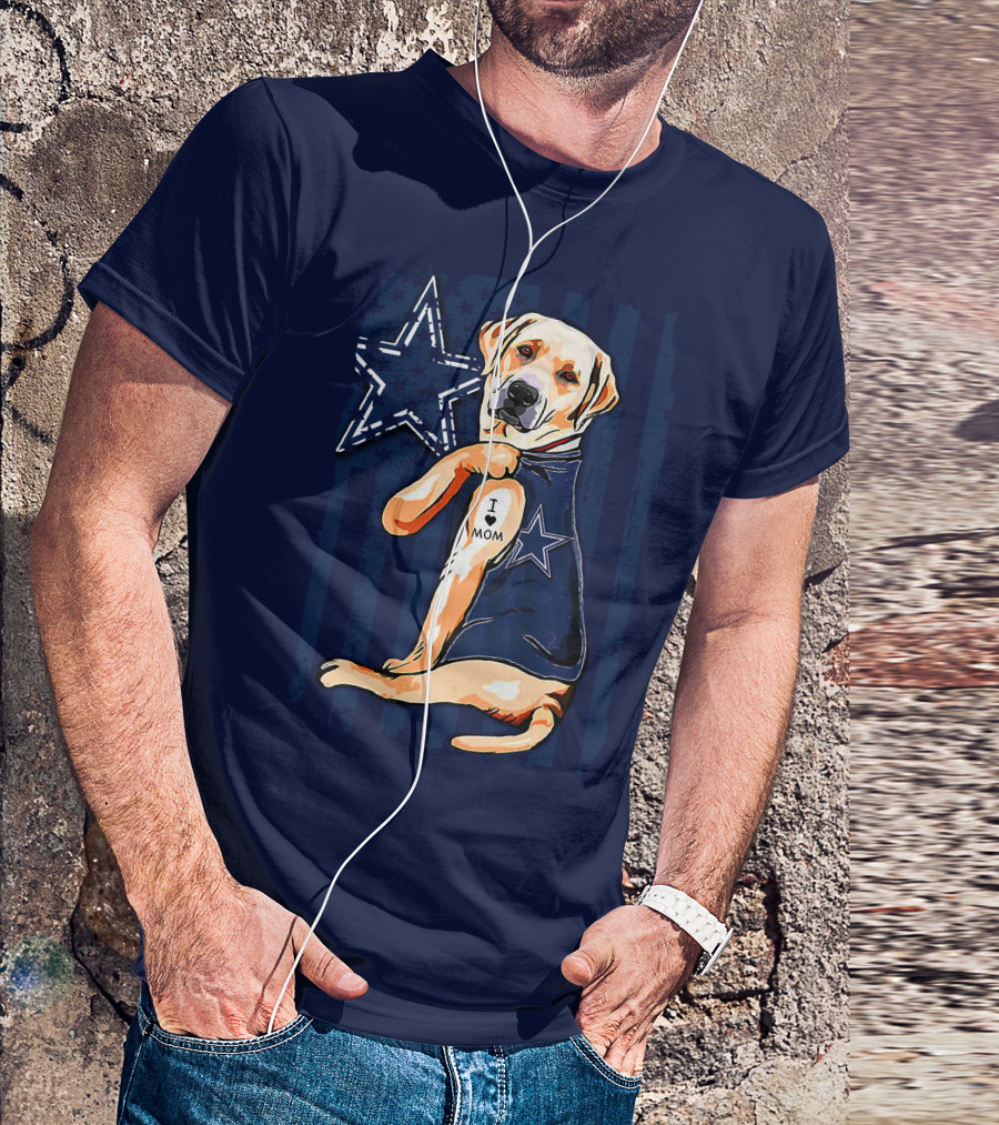 Labrador Retriever Loves Mom Dallas Cowboys Fan T-Shirt