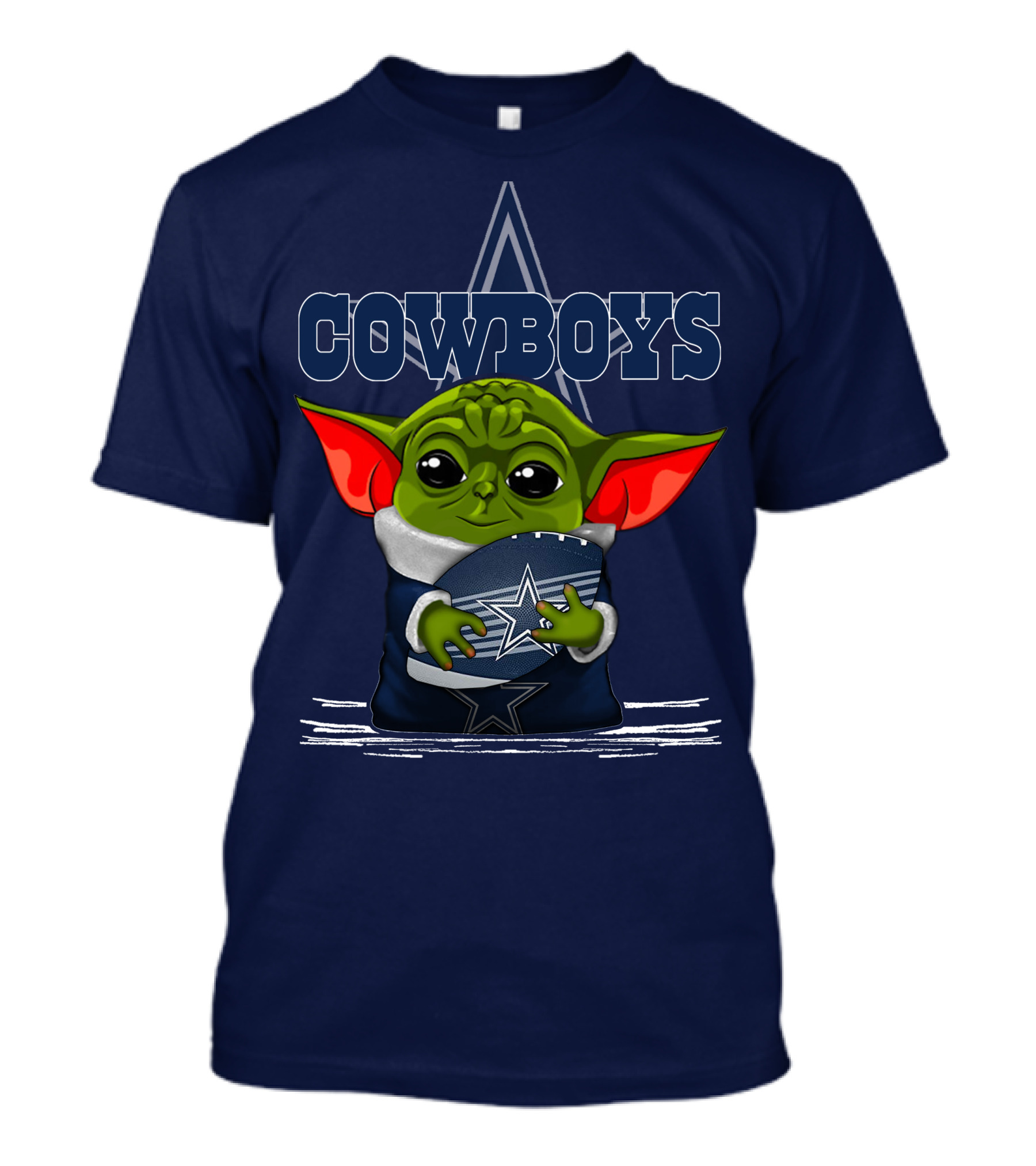 COWBOYS Yoda Holding Football Star T-Shirt