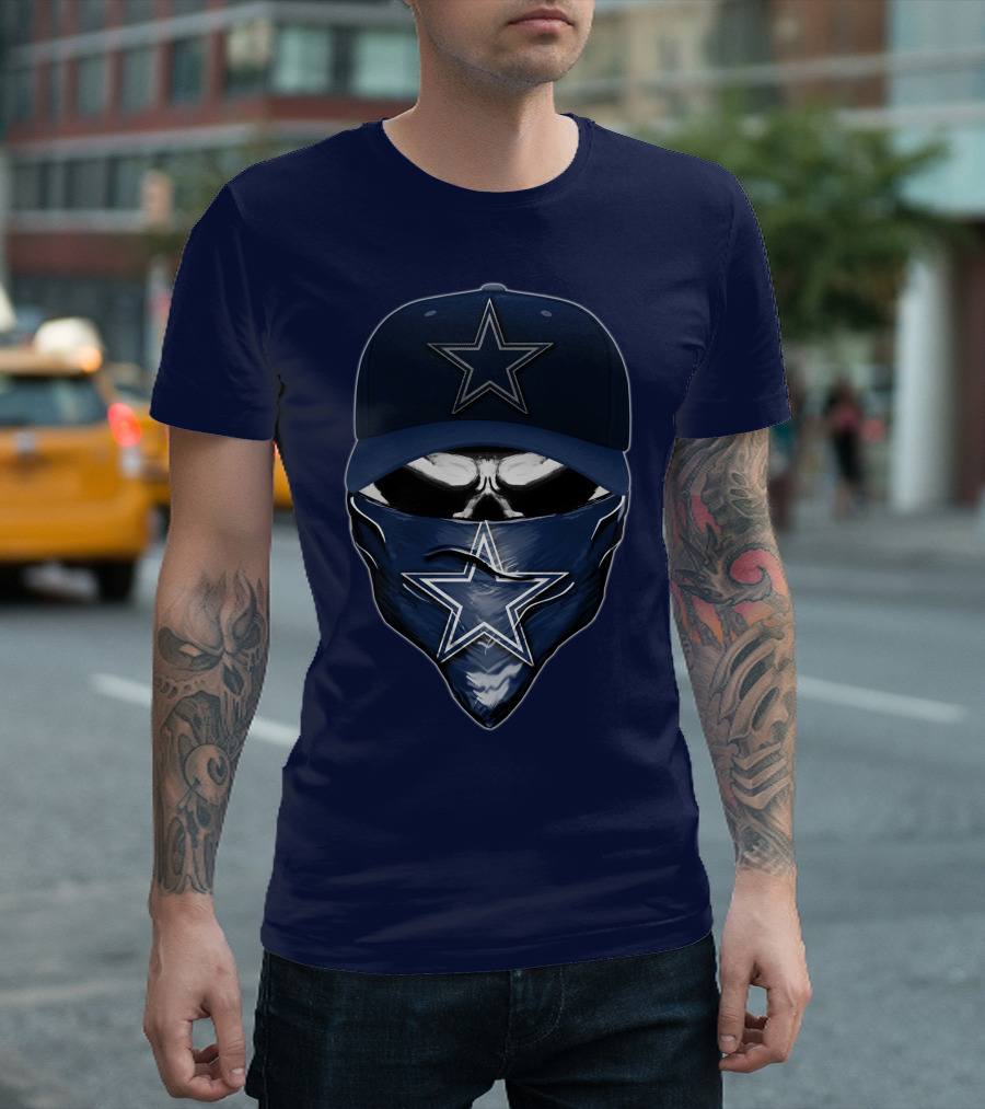 Dallas Cowboys Skull Star Logo Fan Gear T-Shirt